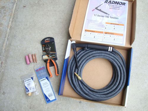 Radnor 17fv-25-r 25ft 125amp air-cooled complete tig welding torch package for sale