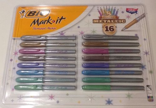 Bic Mark It Metallic Permanent Markers 16 count