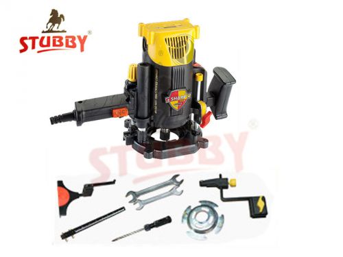 HEAVY DUTY PLUNGE TYPE SHARP STORM 12MM GOLD ROUTER WITH ACCESSORIES