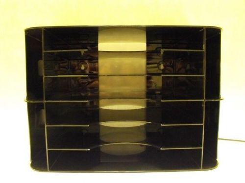 DESK ORGANIZER BLACK 6 SLOT SIDE SEPARATORS REMOVABLE GOOD CONDITION