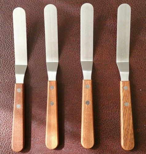 4 Offset Spatulas 4-1/4&#034;  x 3/4&#034; Blade, Cake Frosting, Icing, Winco TOS-4