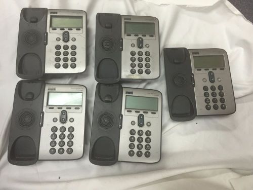 Lot of 5 Used Cisco CP-7912G IP Phones. , ALL POWER ON, Sold &#034;AS IS&#034;
