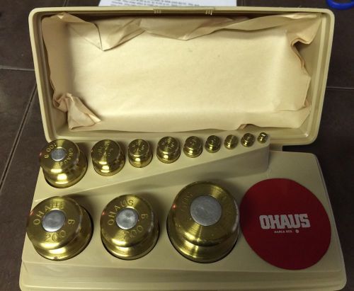 Vintage Brass Ohaus Calibration Balance Scale Weight Set