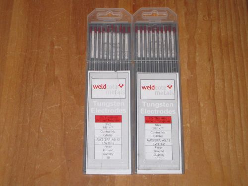 (20) Weldcote Metals Tungsten Electrodes 1/8&#034; x 7&#034; Finish Ground C4669 NEW