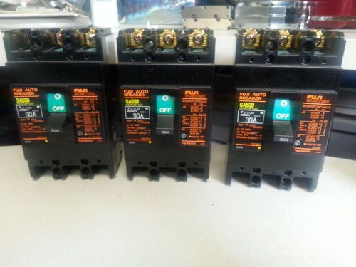 (3) FUJI ELECTRIC SA53B - 30A CIRCUIT BREAKERS, 3 POLE