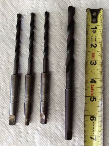 Lot of 4 - ATM Inc. Moris Taper #1 High Speed 17/64&#034; &amp; 27/64 Drill Bits MT1