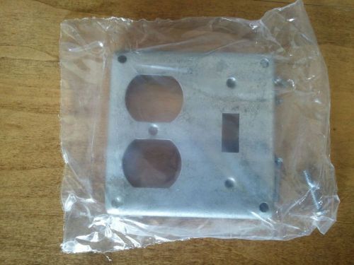 RACO 806  4&#034; Square Cover Duplex And Toggle Switch Raised  Sealed Free Shipping!