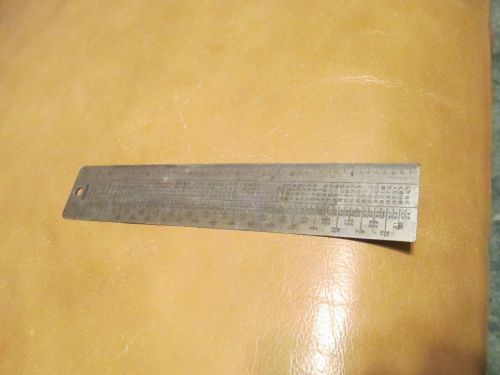 Antique General Hardware Mfg Co Tempered Steel Ruler Decimal Equivalent Drill Sz