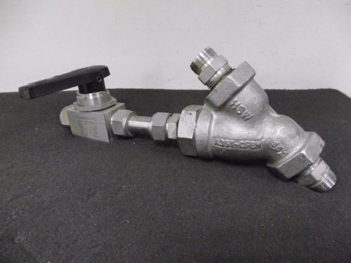 Swagelok SS-45TS12 3/4&#034; SS 40-Series Ball Valve w/ A351-CR8M 3/4&#034; Y-Valve