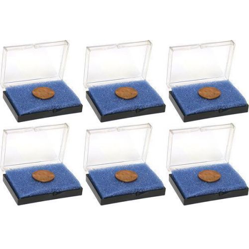 6 Clear lid Container W/ Foam Jewelry Coins Beads Gems Display Cases 2 1/8&#034;