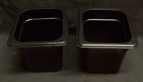 Restaurant Equipment Bar Supplies 2 CAMBRO BLACK 1/6 FOOD PAN