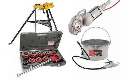 Ridgid® 700 power drive pipe threader with ridgid® 36475 ratchet &amp; sdt 418 oiler for sale