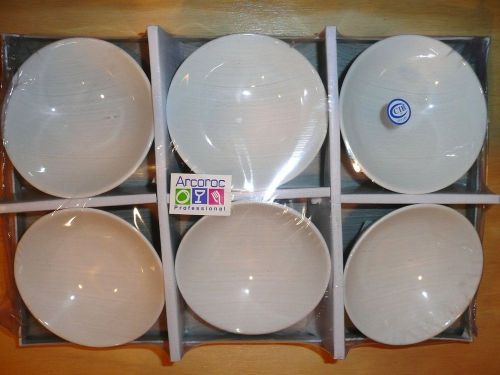 TWELVE (12)  3 3/4&#034; dish Arcoroc Appetizer 95-3 porcelain white lucidio bowls