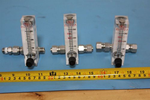LOT OF 3 DWYER VFA-6 FLOW METERS WITH STAINLESS STEEL SS SWAGELOK FITTINGS