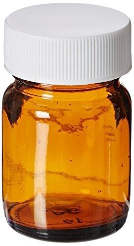 JG Finneran D0178-1/2 Amber Borosilicate Glass Standard Wide Mouth Packer with