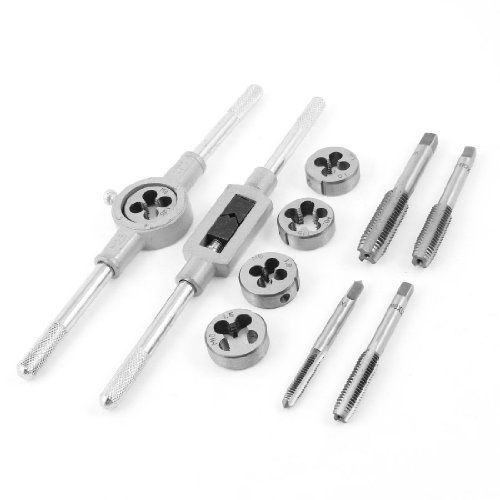 Amico 11 Pcs Metal Metric Long Handle Tap Wrench Die Stock Set