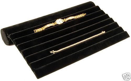 Black velvet bracelet jewelry ramp stand display for sale