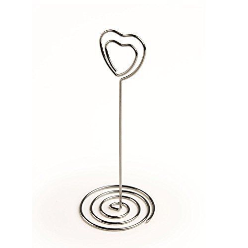 BERON Set of 18 3.5 Inch Wire Photo Clips with Heart-shaped Holder and Spiral