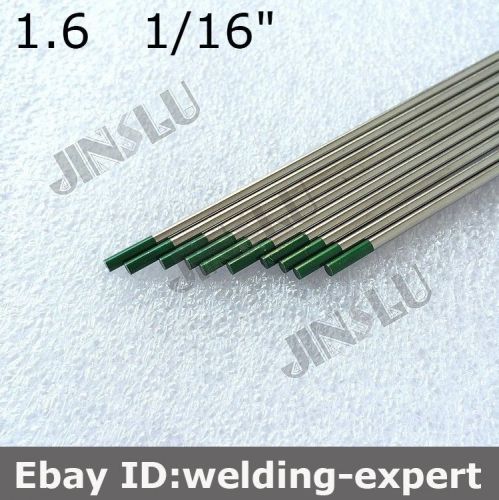 Green tip pure tungsten electrode 1.6mm x 150mm 1/16&#034; x 6&#034;  for tig welding 10pk for sale