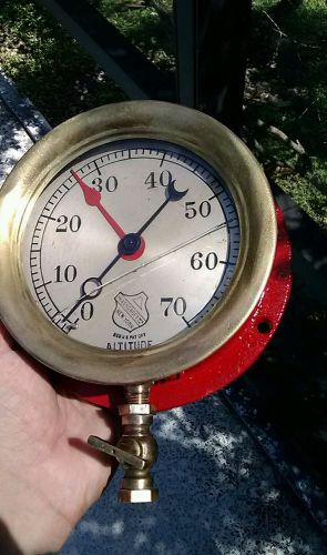 Vintage ANTIQUE ASHCROFT Brass &amp; Copper ALTITUDE Gauge GAGE 6&#034; Steampunk MUST C!