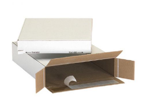 12 1/2&#034; x 3&#034; x 17 1/2&#034; white self-seal side loading boxes mailers (bundle of 25) for sale