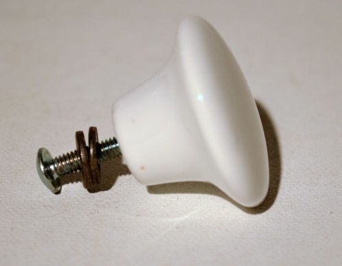 Vintage Ceramic White Drawer Cabinet Knob Pull 1&#034; 1/2