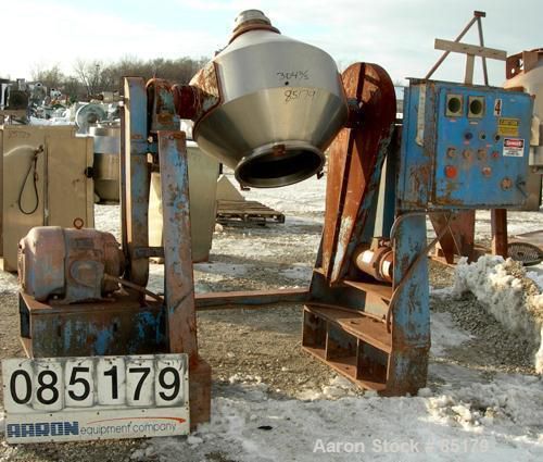 Used- gemco double cone liquid solids blender, 5 cubic foot working capacity, 30 for sale