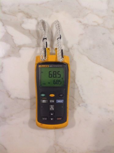 Fluke 52-2 (52-II) Dual Input Digital Thermometer KJTE W/ 2 New K Thermocouples