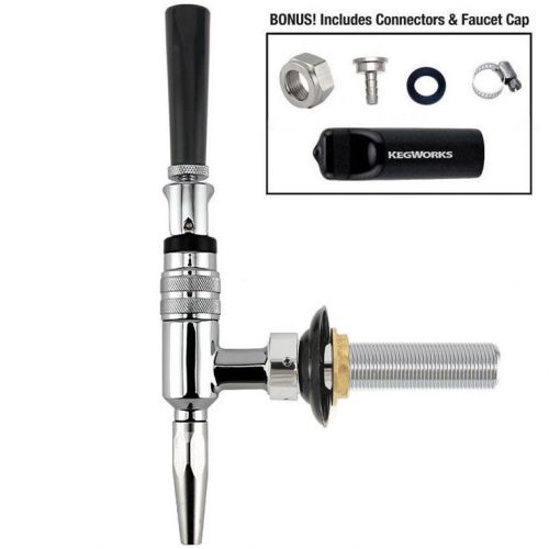 Stout beer faucet-chrome + 4&#034; shank tap kit - kegerator nitro guinness draft for sale