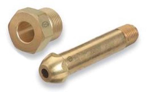 Cga-580 argon c25 regulator inlet nut &amp; 3&#034; nipple fittings - nitrogen helium for sale