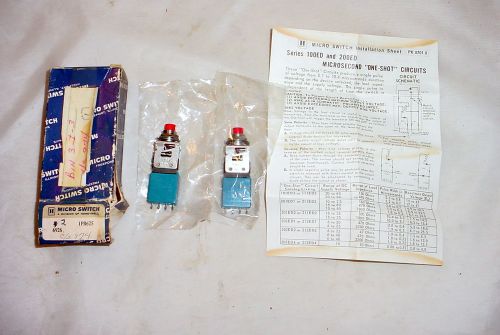 2 NOS Honeywell Micro Switch 1PB625 One Shot Pushbutton Switch