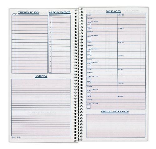 Adams Spiral Bound Daily Organizer, 80 Days, 11 x 5.5 Inches, Blue/White (S1523)