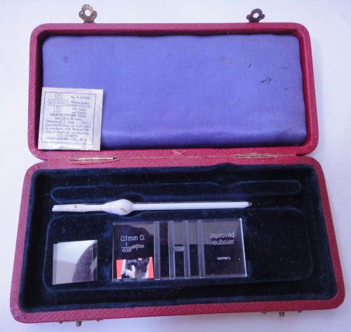 vintage STANDARD HAEMACYTOMETER w/OLD RED BOX SILK LINED adams medical dr. blood