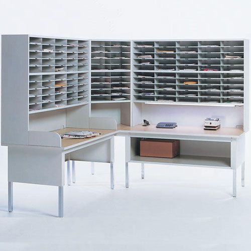 MAIL SORTER MAILROOM STATION Furniture Corner Office System with Riser &amp; Table