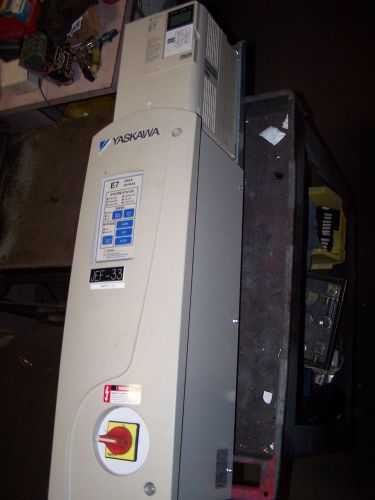 YASKAWA 13 KVA AC VFD DRIVE CIMR-E7U47P5 WITH BYPASS E7NVB014WY  480 VAC