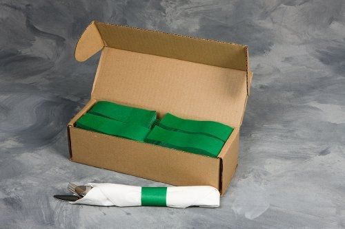 N. F. STRING &amp; SON, INC. Green Napkin Bands, pre-cut, 2000 per box