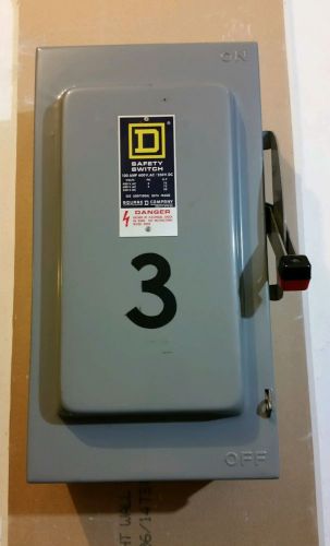 Square D 100 AMP 600 Volt Disconnect  HU-363  Series D3  NON Fuse