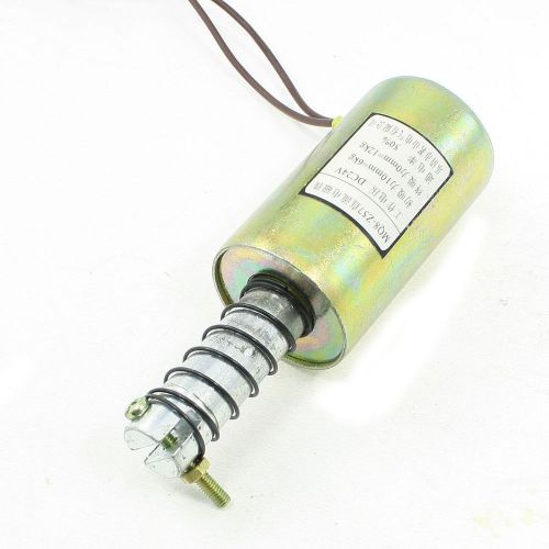 DC 24V 10mm 6Kg Solenoid Electromagnet w Silver Tone Spring Plunger MQ8-Z57