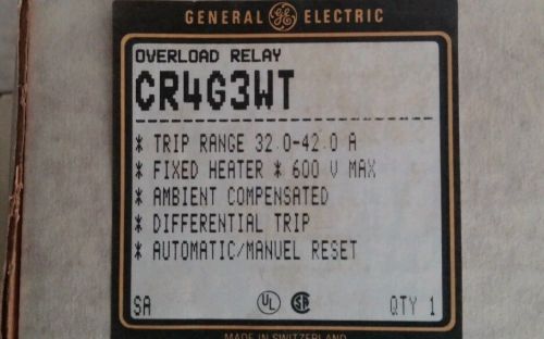 GE CR4G3WT OVERLOAD RELAY