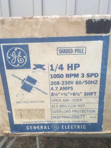 GE Shaded Pole Motor Model 3M422 1/4HP 1050rpm 3pd