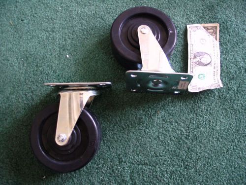 Heavy Duty Phenolic Casters with 5&#034; x 2&#034; Wheels 2 Swivel w/o brake Huge