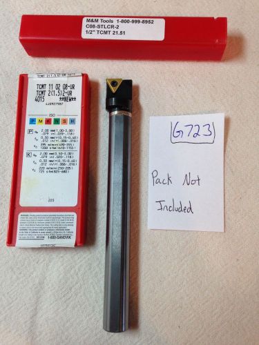 1 NEW 1/2&#034; CARBIDE BORING BAR C08-STLCR-2. W/ 1 SANDVIK TCMT 21.52 INSERT {G723}