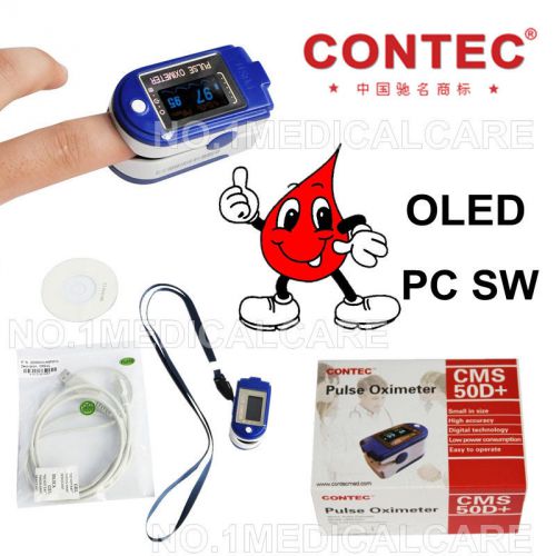 Contec cms50d+ finger tip pulse oximeter, oled screen/pc sw, fda ce approved for sale