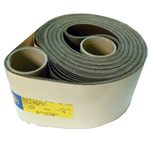 New hermes abrasive rb346mx 6&#034; x 320&#034; 60 grit pack of 5 sanding belt (4 avail) for sale