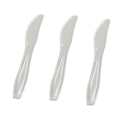 1200 ct. X-Heavy Disposable Clear KNIVES Full Size Caterer-Restaurant-Household
