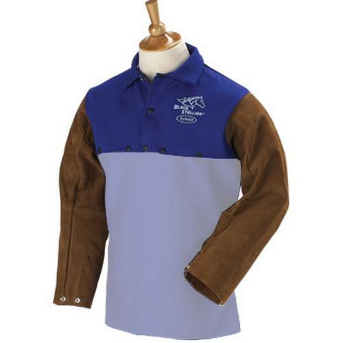 Revco FRB9-21CS/BS 9 oz. Blue Hybrid FR Cotton w/Brown Cowhide Sleeves, 3X-Large