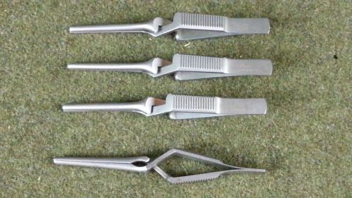 Codman 92-6309 Artery Clamp Bull Dog Debakey Serrated Straight 1&#034; jaw Lot Of 4