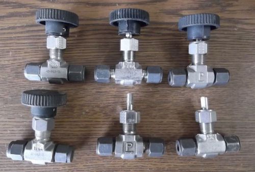 6 NEEDLE VALVES  PARKER 4Z-V4LR-SS