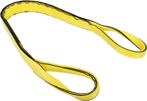 Mazzella EE4-902 Edgeguard Nylon Web Sling, Eye-and-Eye, Yellow, 4 Ply, 7&#039; Lengt