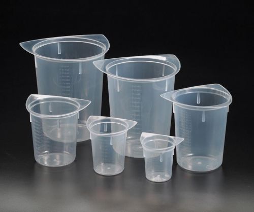 Set of 6 Tri-corner Polypropylene Beakers Beaker NEW